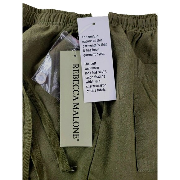 Rebecca Malone Women's Capri Pants Olive Green size Small NWT JH1451 - Picture 4 of 4